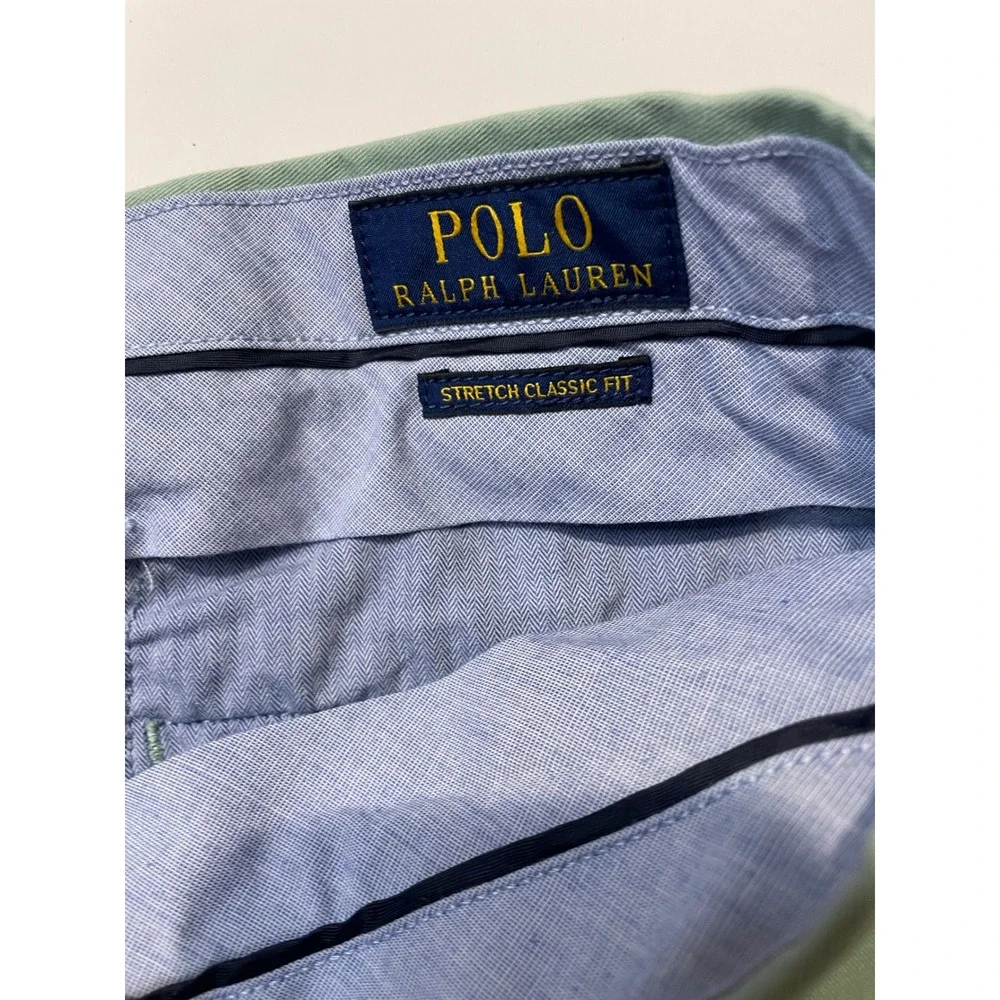 Polo Ralph Lauren Mens Sage Green Stretch Classic Fit Chino‎ Shorts Size 33